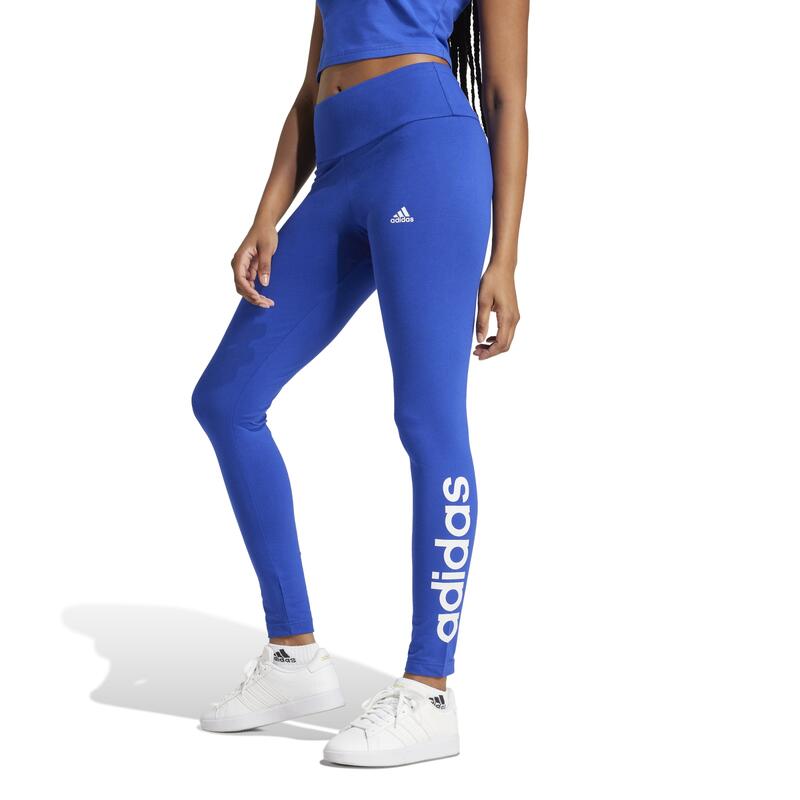 Bedrukte legging Adidas voor dames - blauw