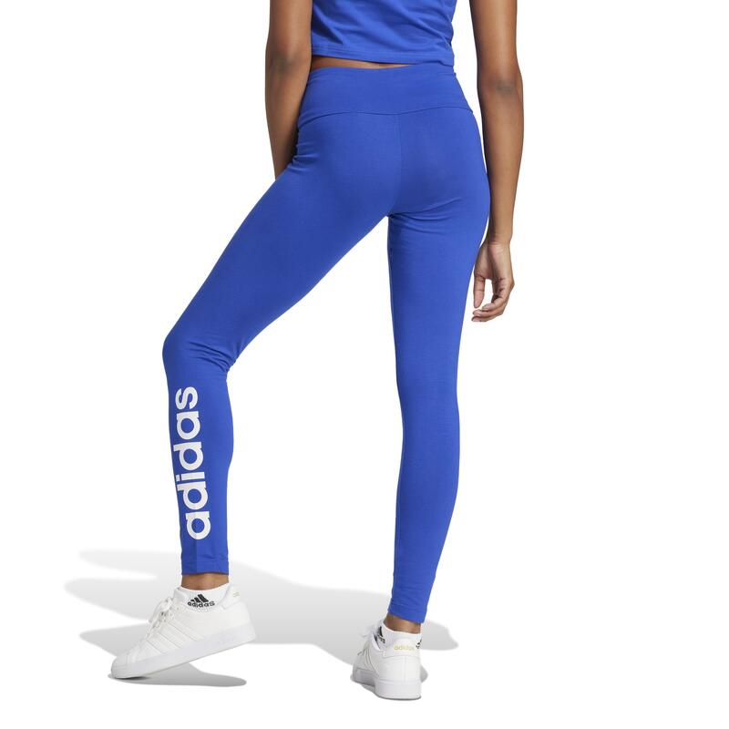 Bedrukte legging Adidas voor dames - blauw