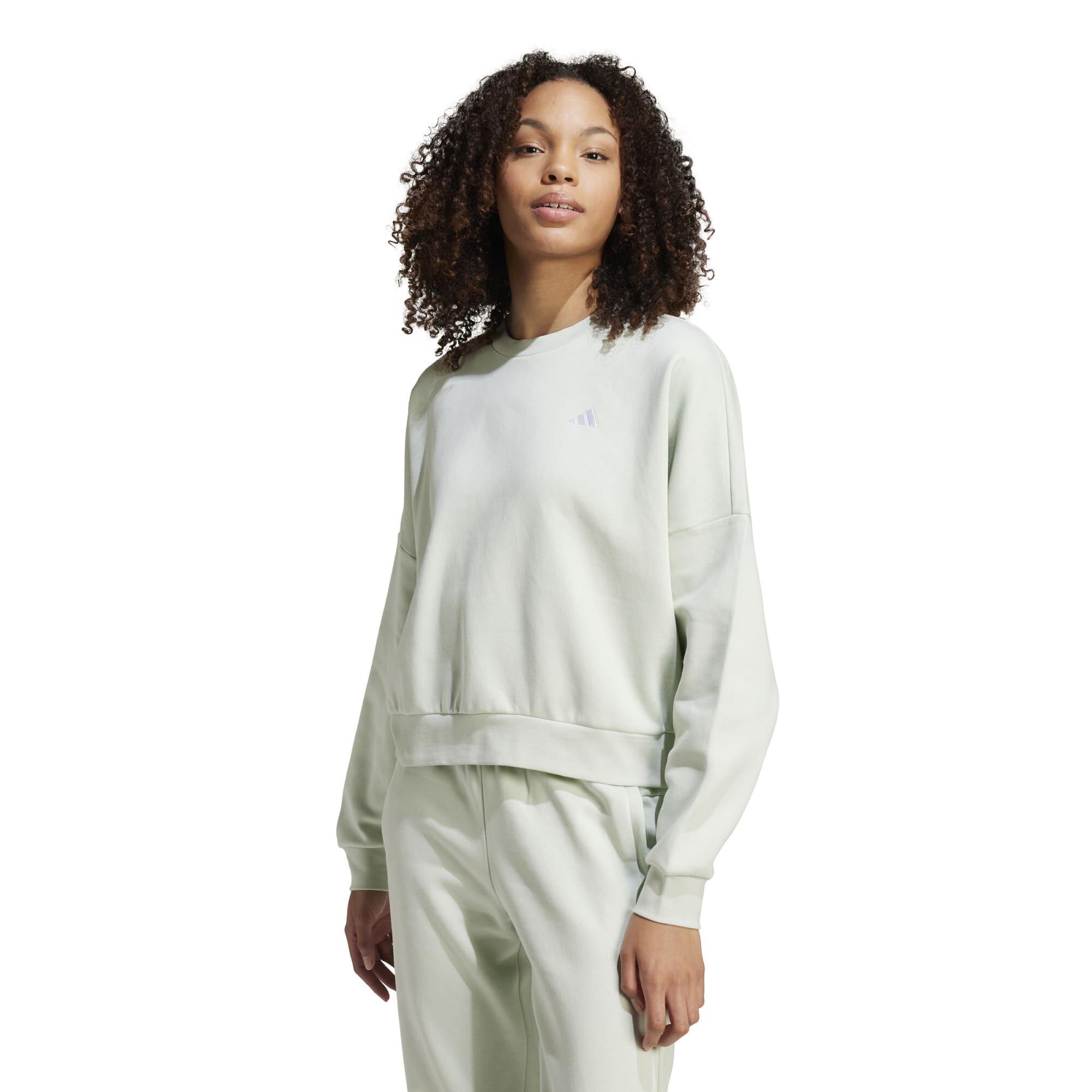 ADIDAS Felpa ADIDAS donna palestra girocollo leggera verde