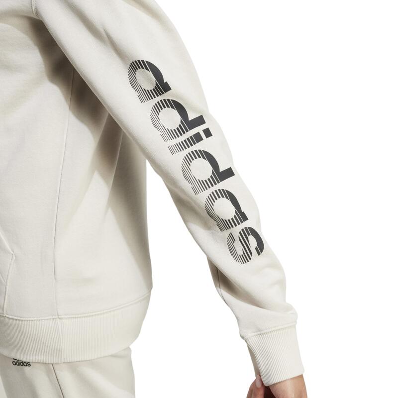 Sudadera Adidas Mujer Beis Estampado Cremallera