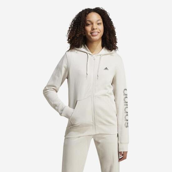 Sweat zippé imprimé Adidas femme - beige
