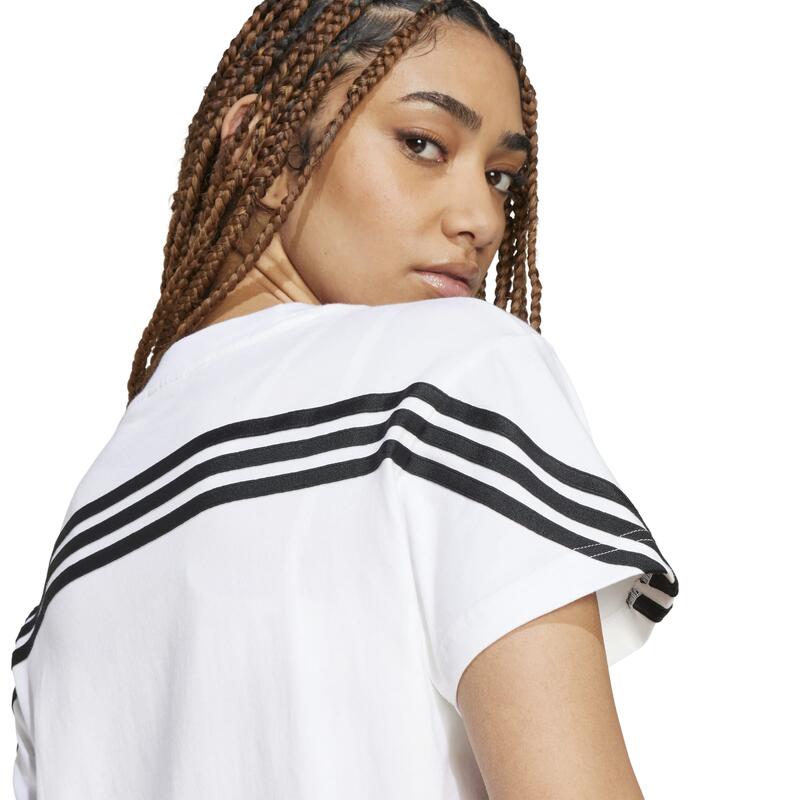 T-shirt imprimé 3 bandes Adidas femme - blanc