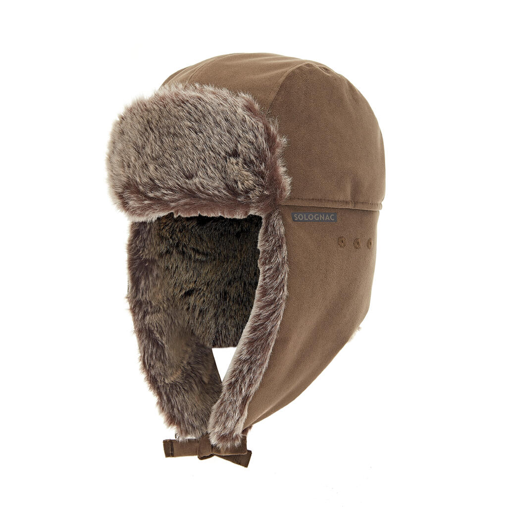 Faux-Fur Waterproof Hat - Brown