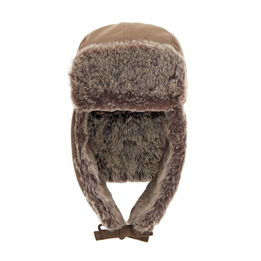Faux-Fur Waterproof Hat - Brown
