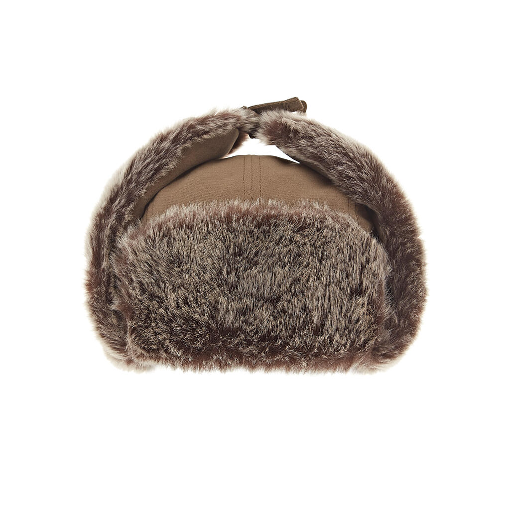 Faux-Fur Waterproof Hat - Brown