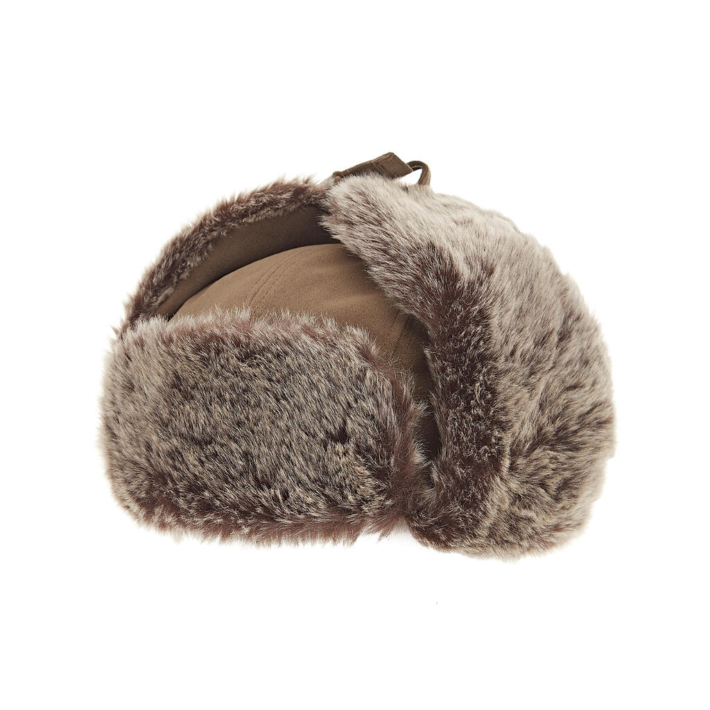 Faux-Fur Waterproof Hat - Brown