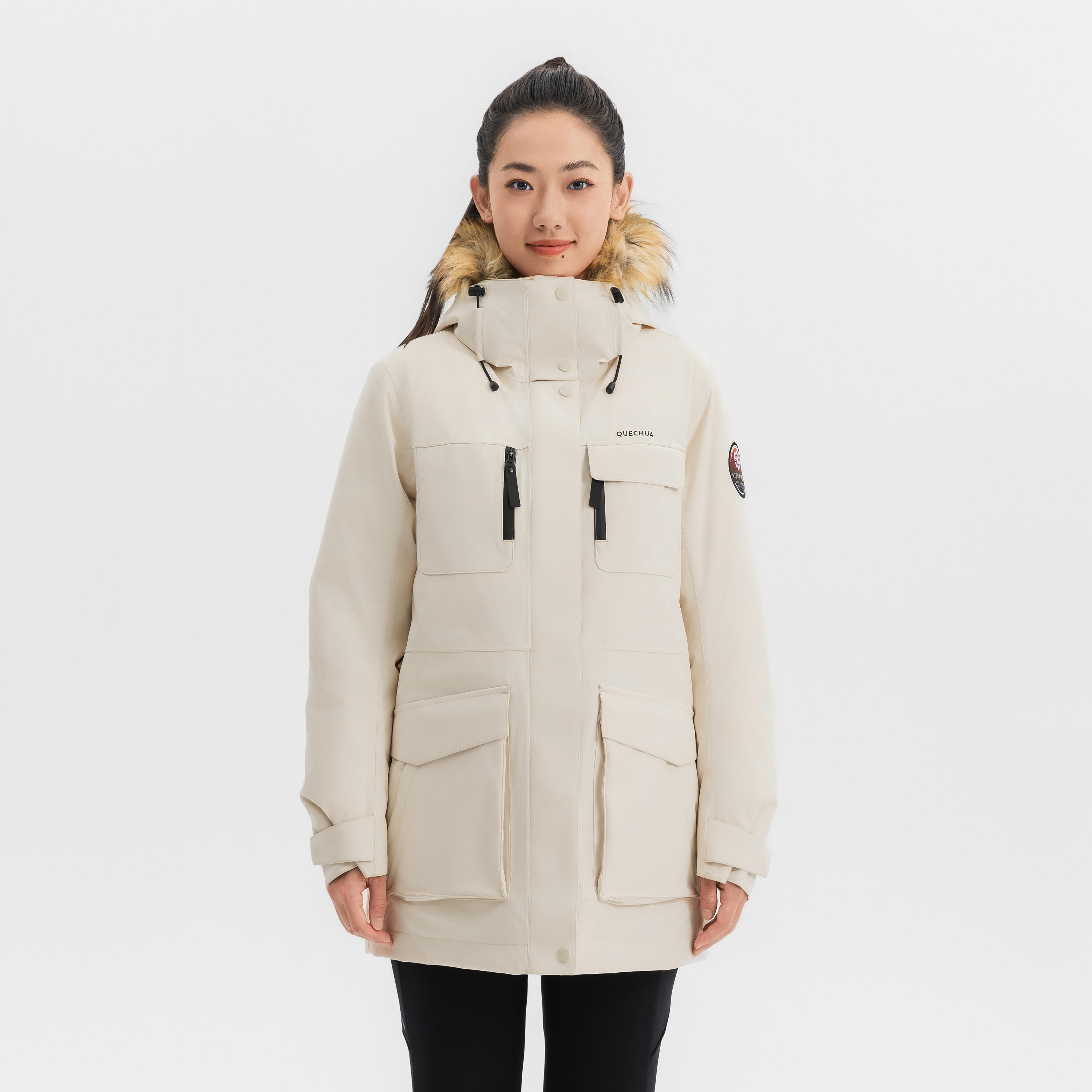 Women's Waterproof Winter Goose Down Parka NH900 - Beige