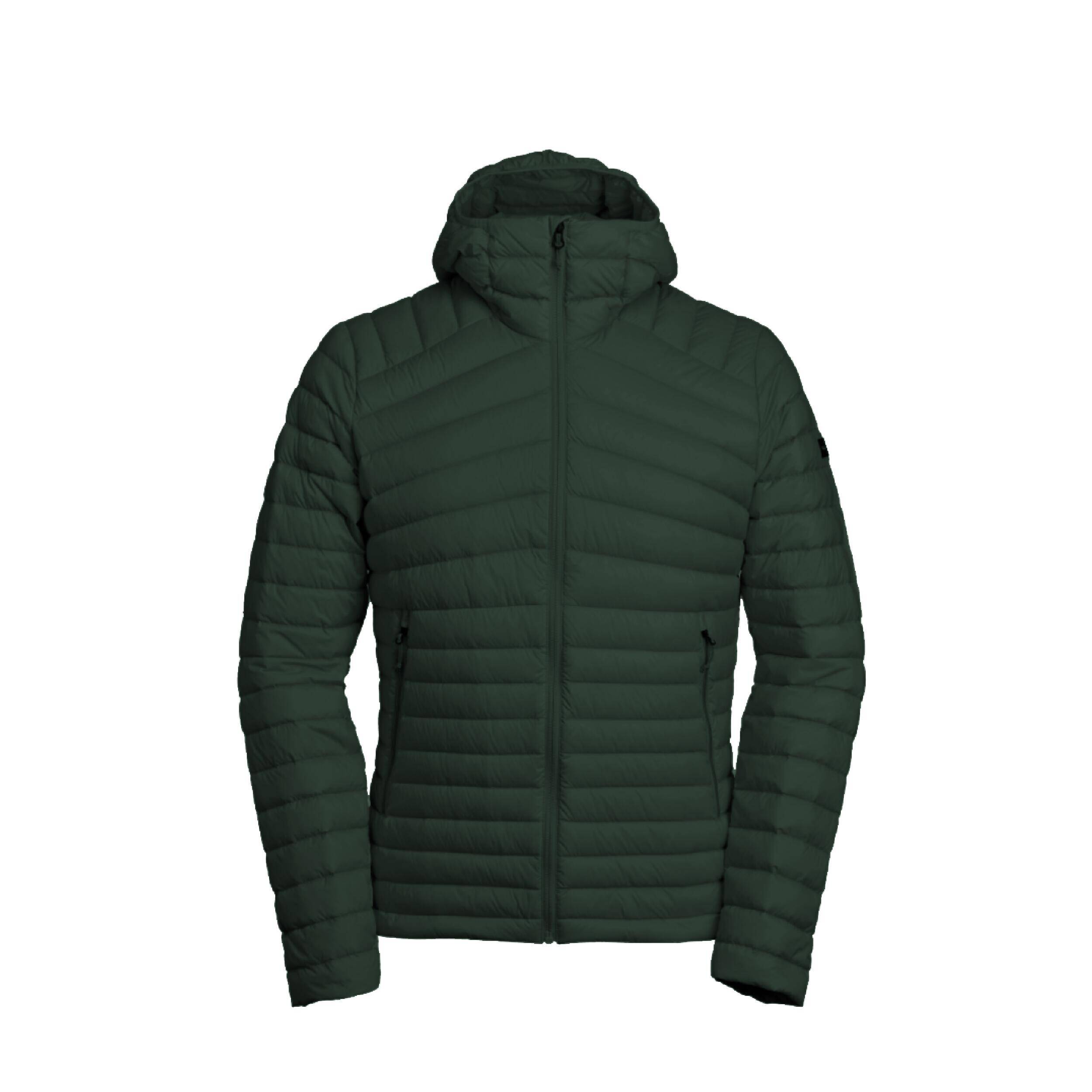 Men’s hooded down hiking jacket -5°C, MT100 - Green
