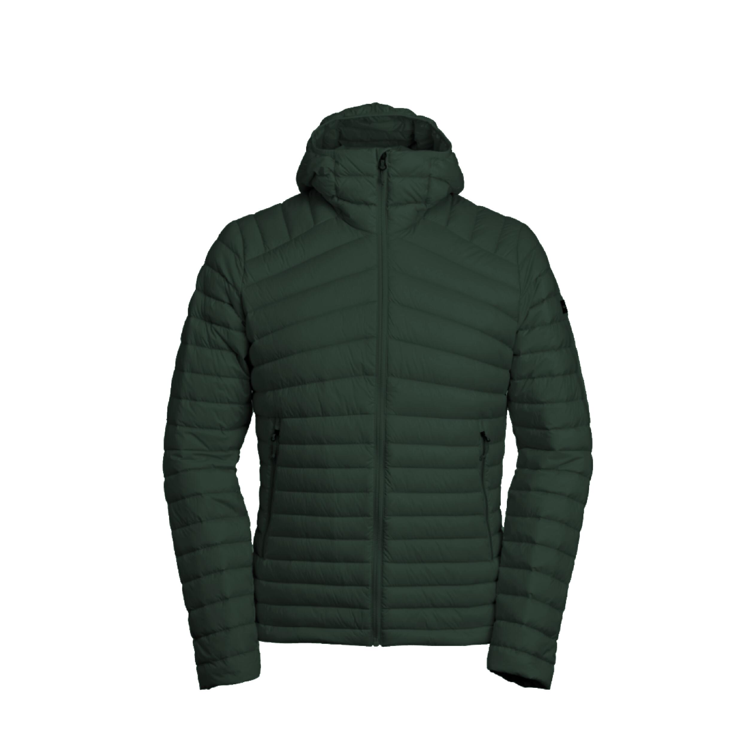 Men’s hooded down hiking jacket -5°C, MT100 - Green