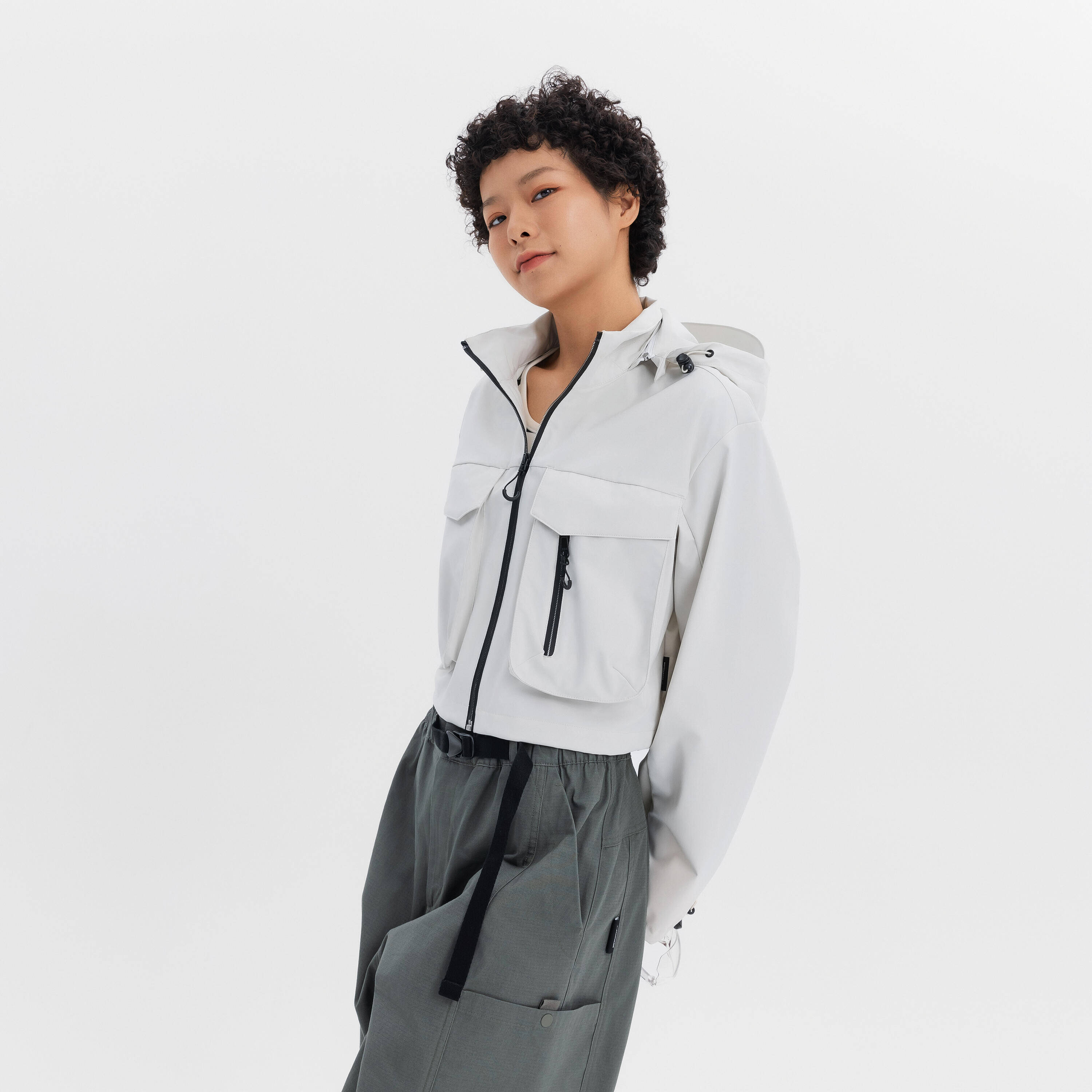 CN CROP POCKET JACKET WHT -  3