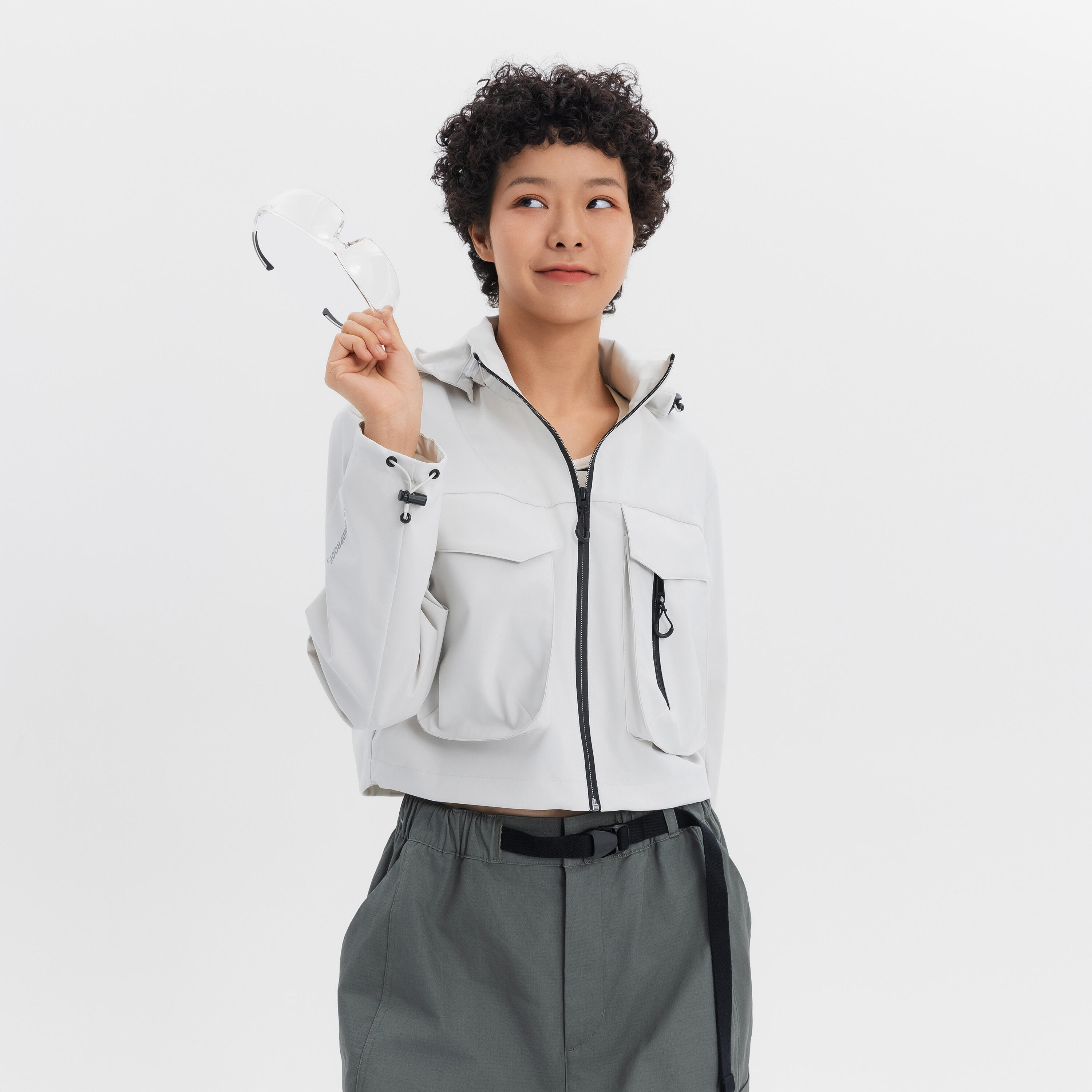 CN CROP POCKET JACKET WHT