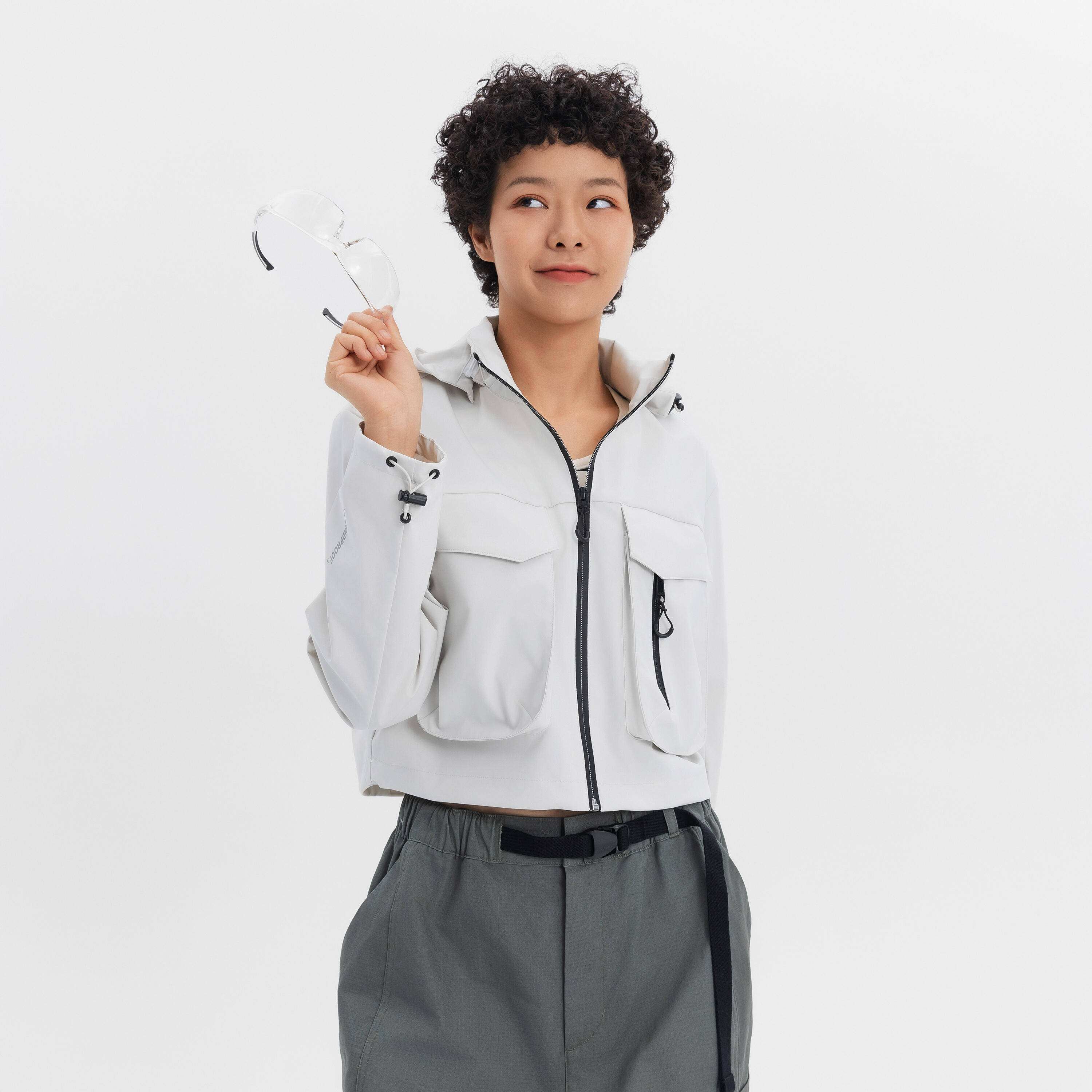 CN CROP POCKET JACKET WHT -  2