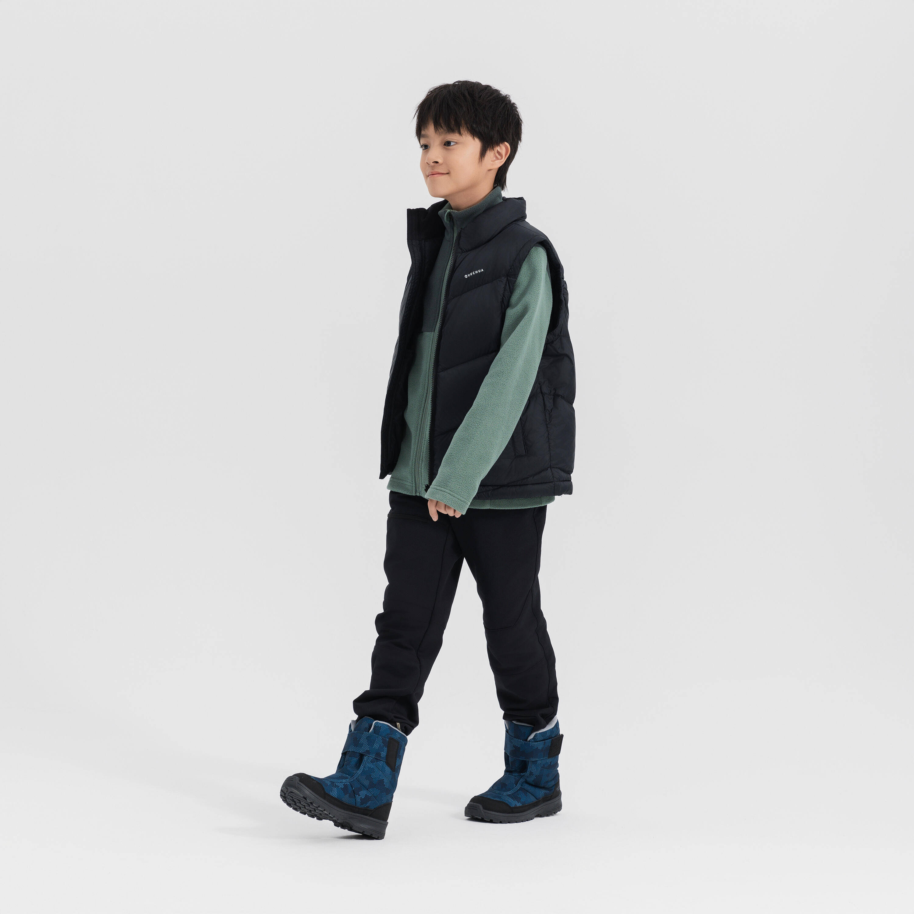 Kids’ warm waterproof snow hiking boots SH100 - Velcro Size 7 - 5.5  -  3