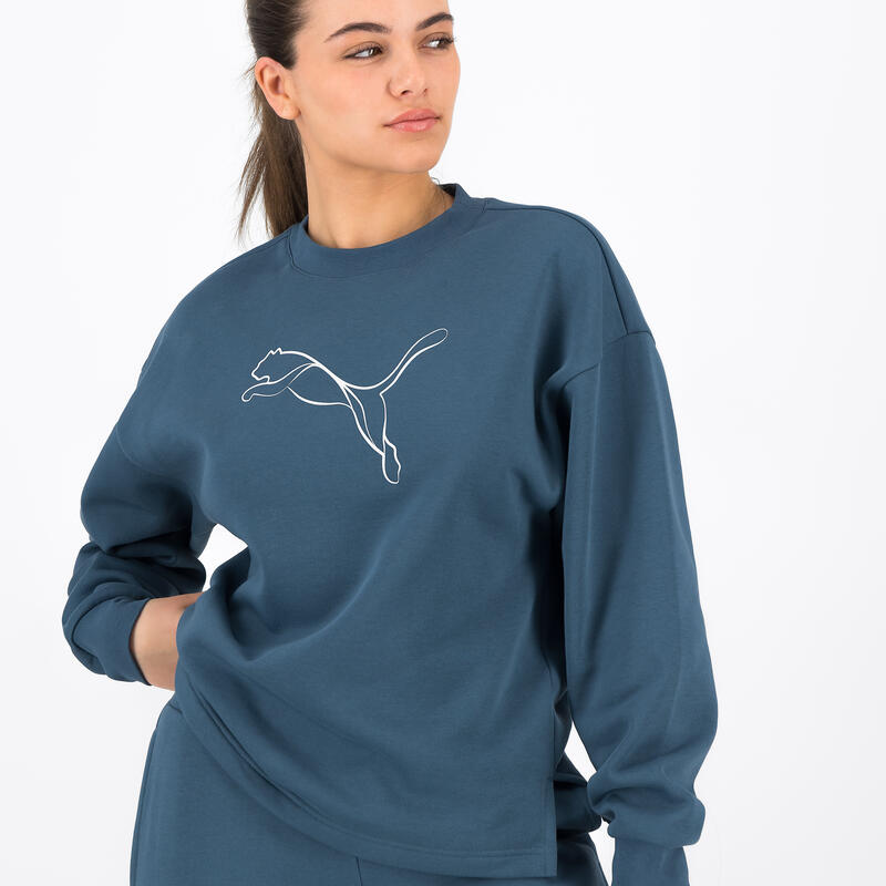 Sweat imprimé logo Puma femme - vert