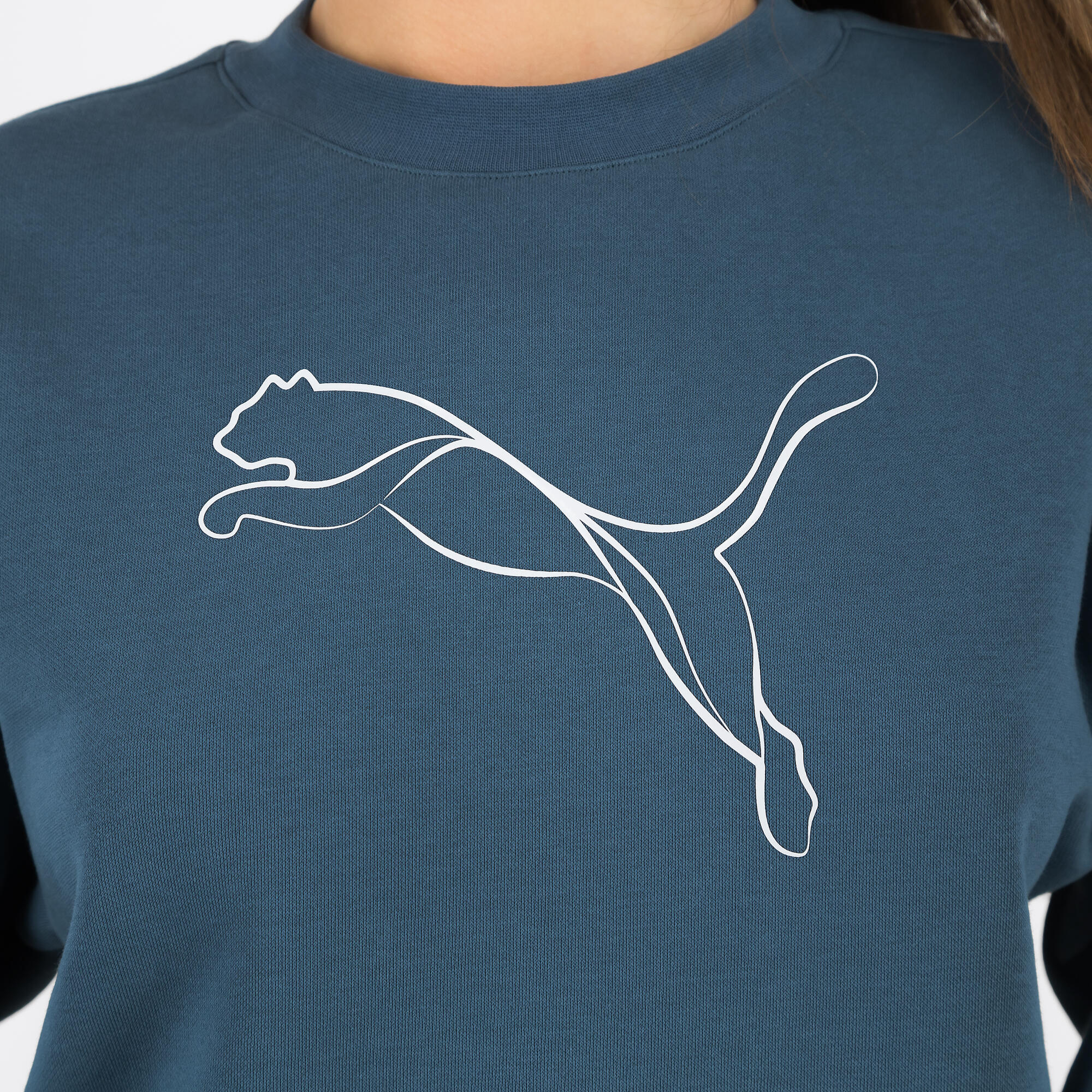 Sweat imprimé logo Puma femme - vert 5/6