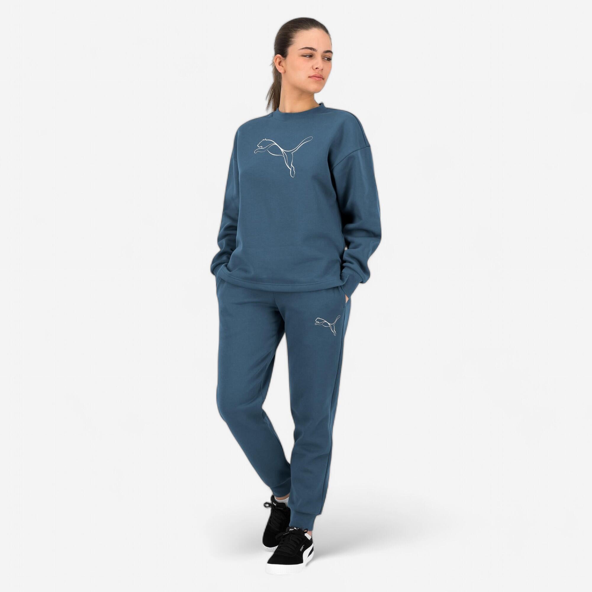 Puma - Sweat Imprimé Logo Puma Femme - Vert - Sweat-shirt - Panoplies Training Adultes - Bleu - Xl - Decathlon
