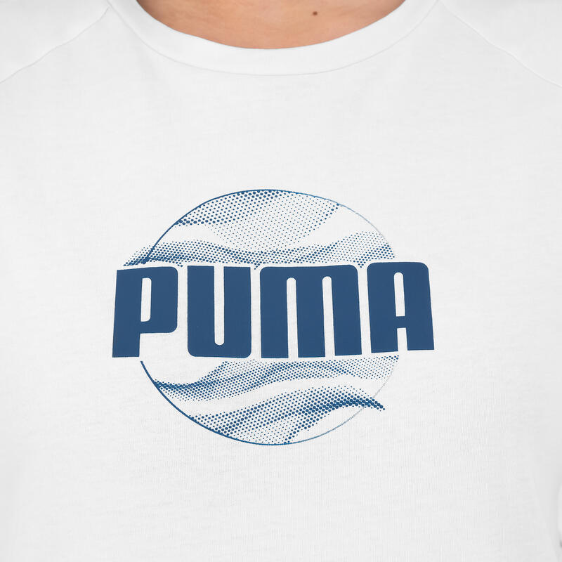 T-shirt Puma donna palestra regular fit 100% cotone azzurra