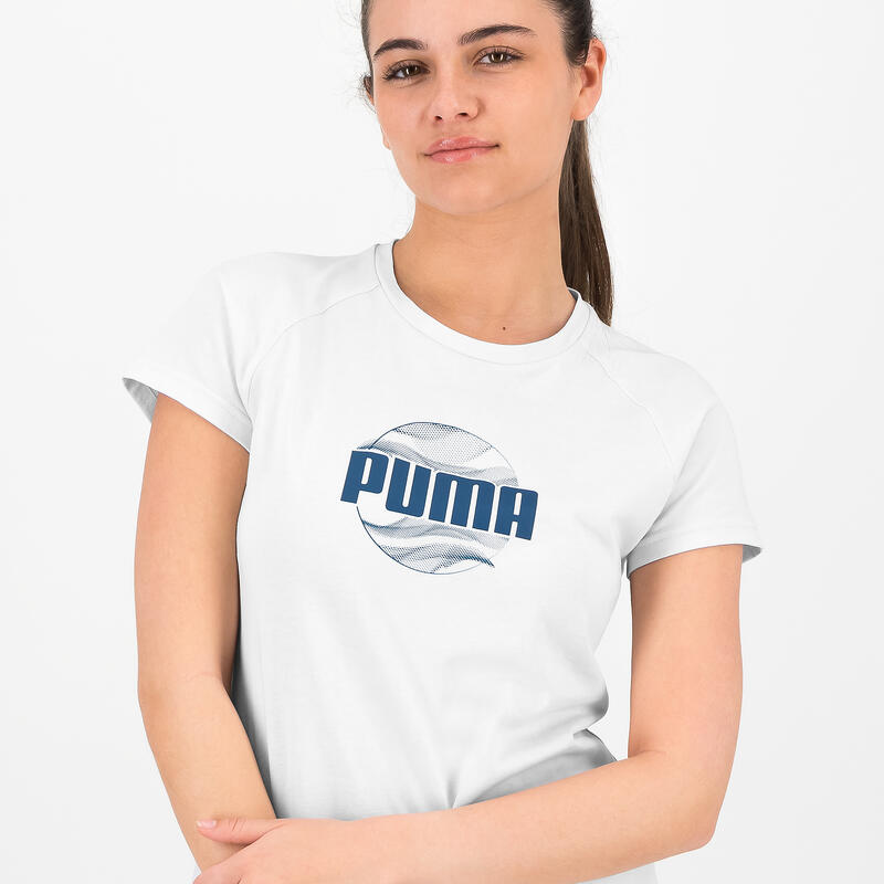 T-shirt Puma donna palestra regular fit 100% cotone azzurra