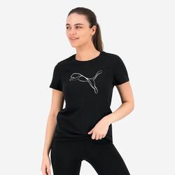 Tee shirt imprimé logo Puma femme - noir