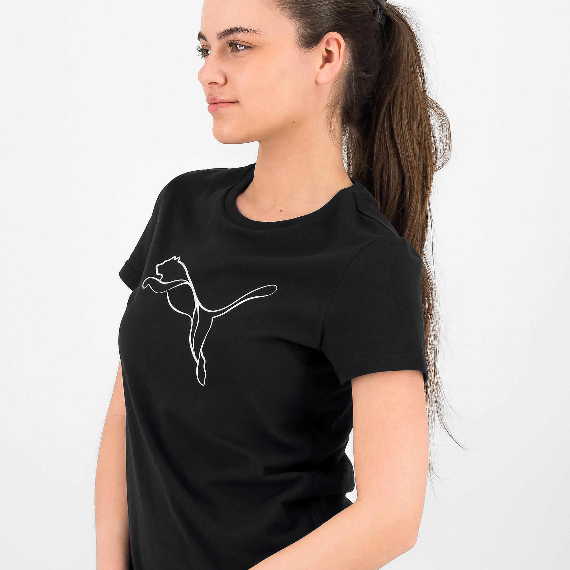 Tee shirt imprimé logo Puma femme - noir 3/6