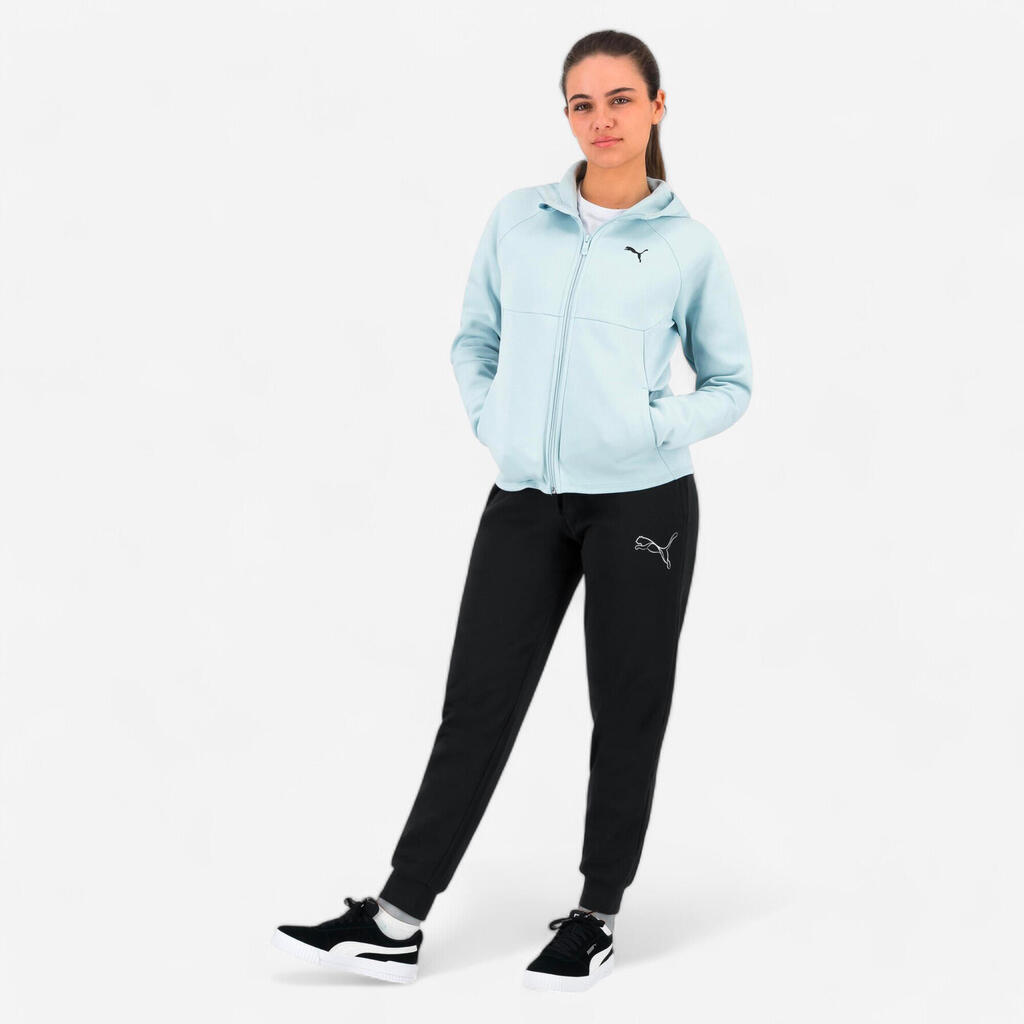 Dámska mikina na zips s kapucňou Puma – svetlomodrá