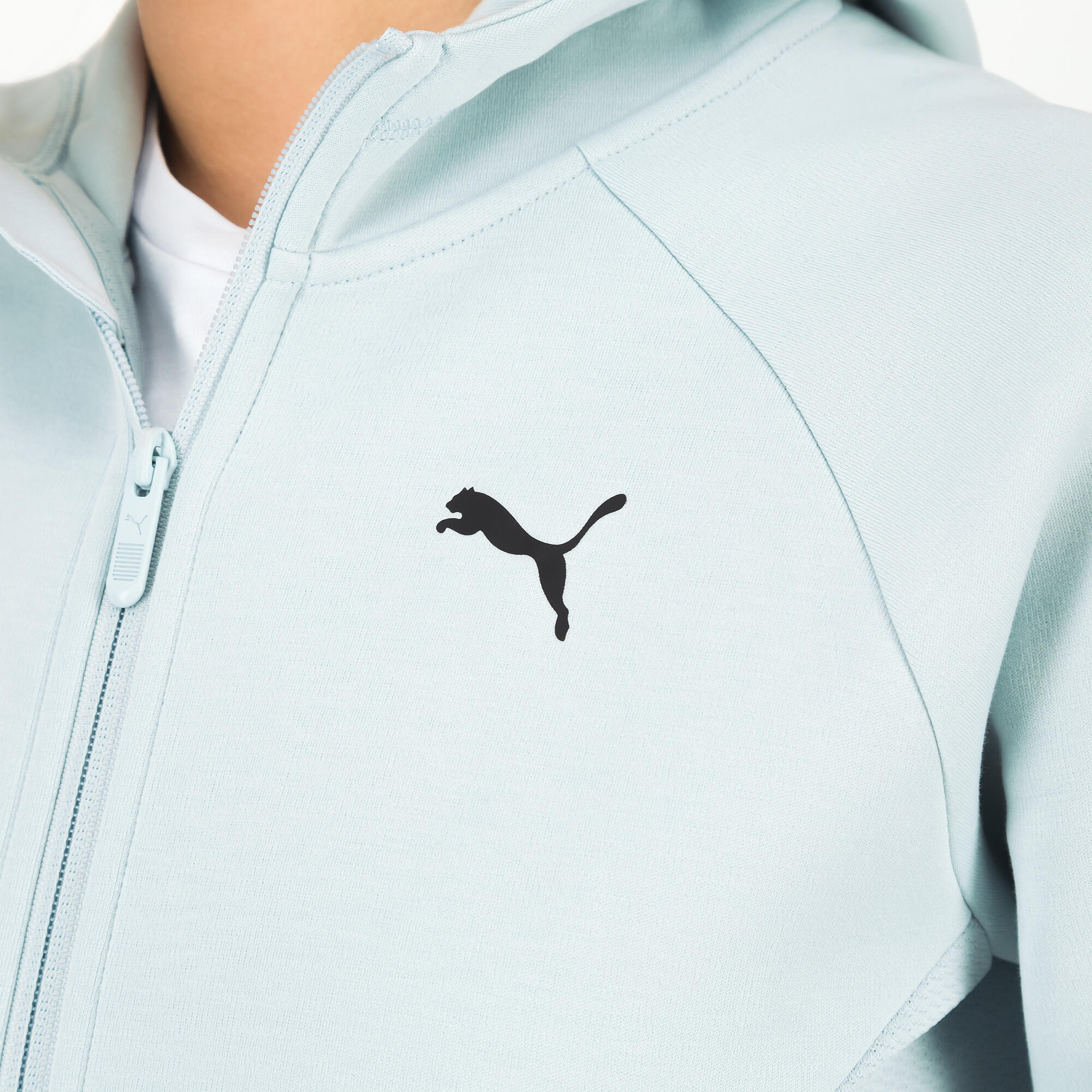 Sweat à capuche zippé Puma femme - bleu clair 5/6
