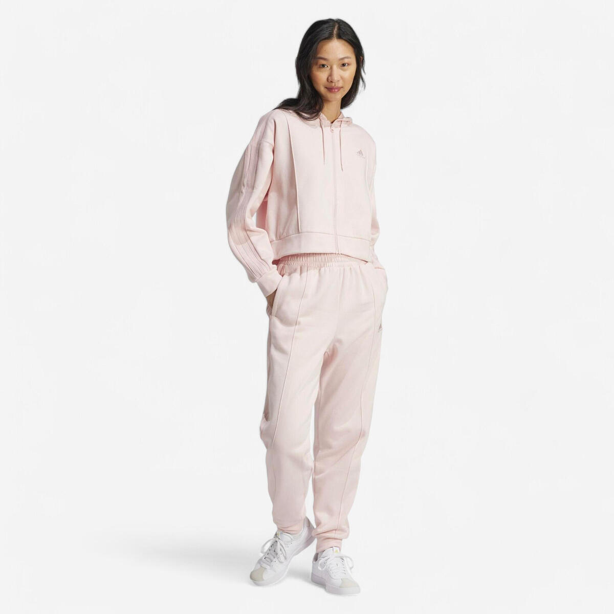 Ensemble survêtement crop Adidas femme - rose