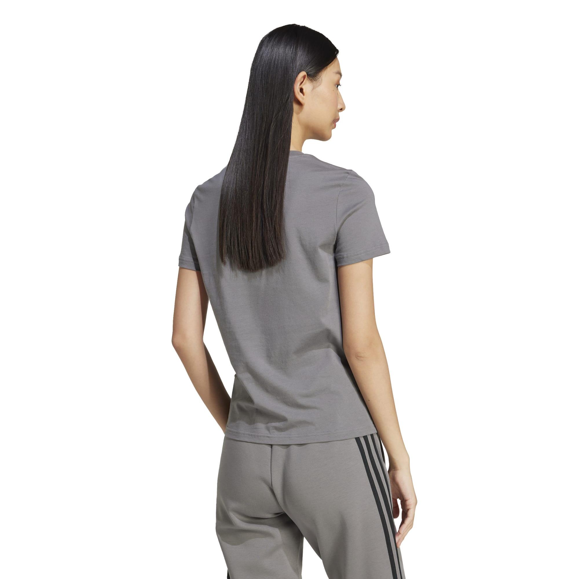 T-shirt imprimé logo Adidas femme - gris foncé 3/4