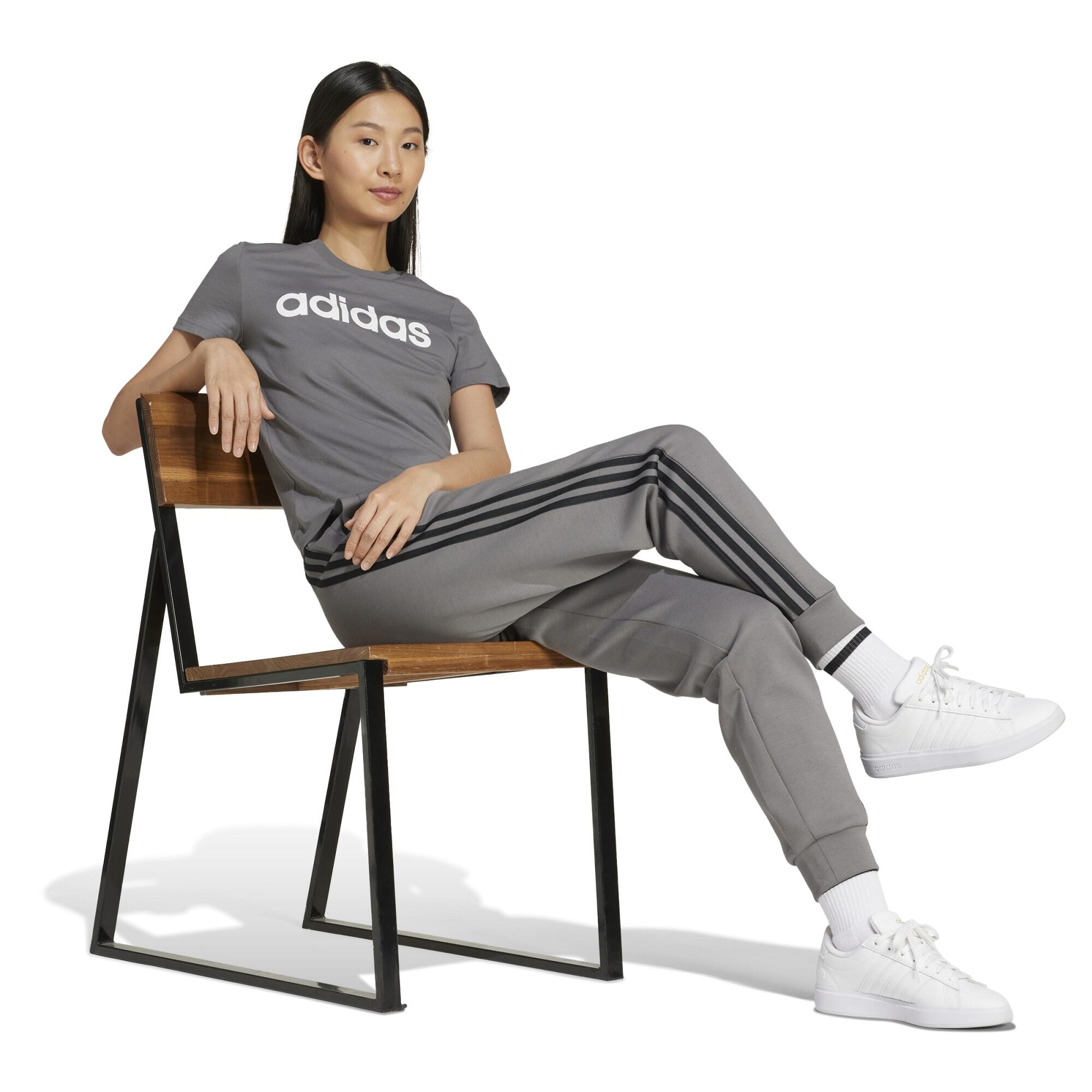 T-shirt imprimé logo Adidas femme - gris foncé 2/4