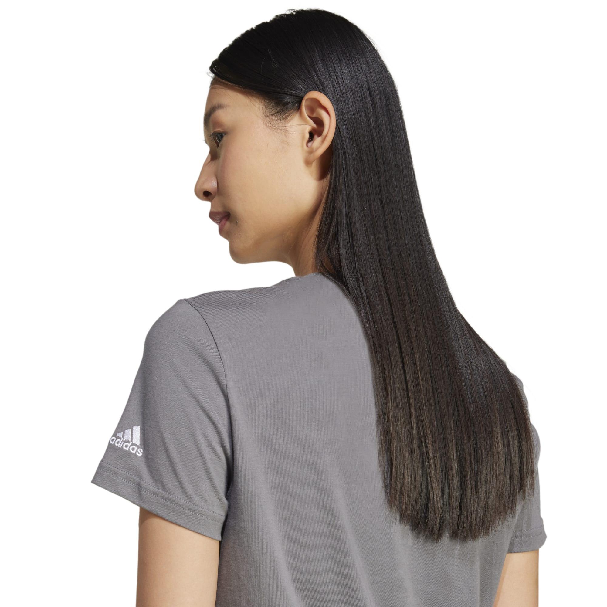 T-shirt imprimé logo Adidas femme - gris foncé 4/4