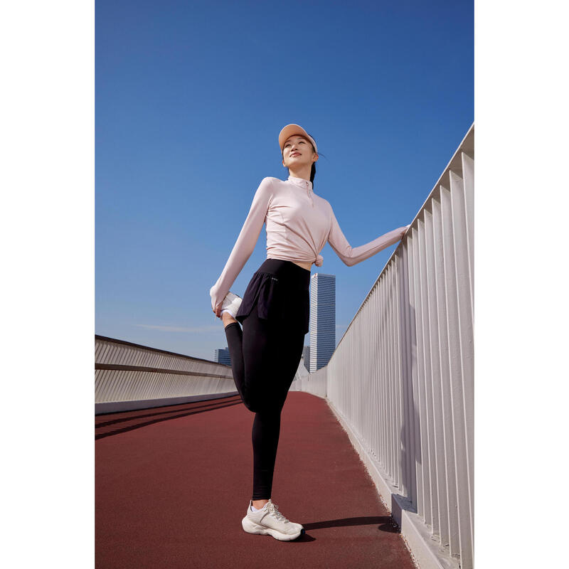 Bluză călduroasă alergare KIPRUN Run 100 Warm Roz Damă