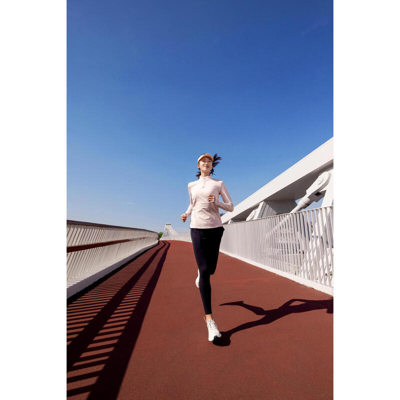 Bluză călduroasă alergare KIPRUN Run 100 Warm Roz Damă