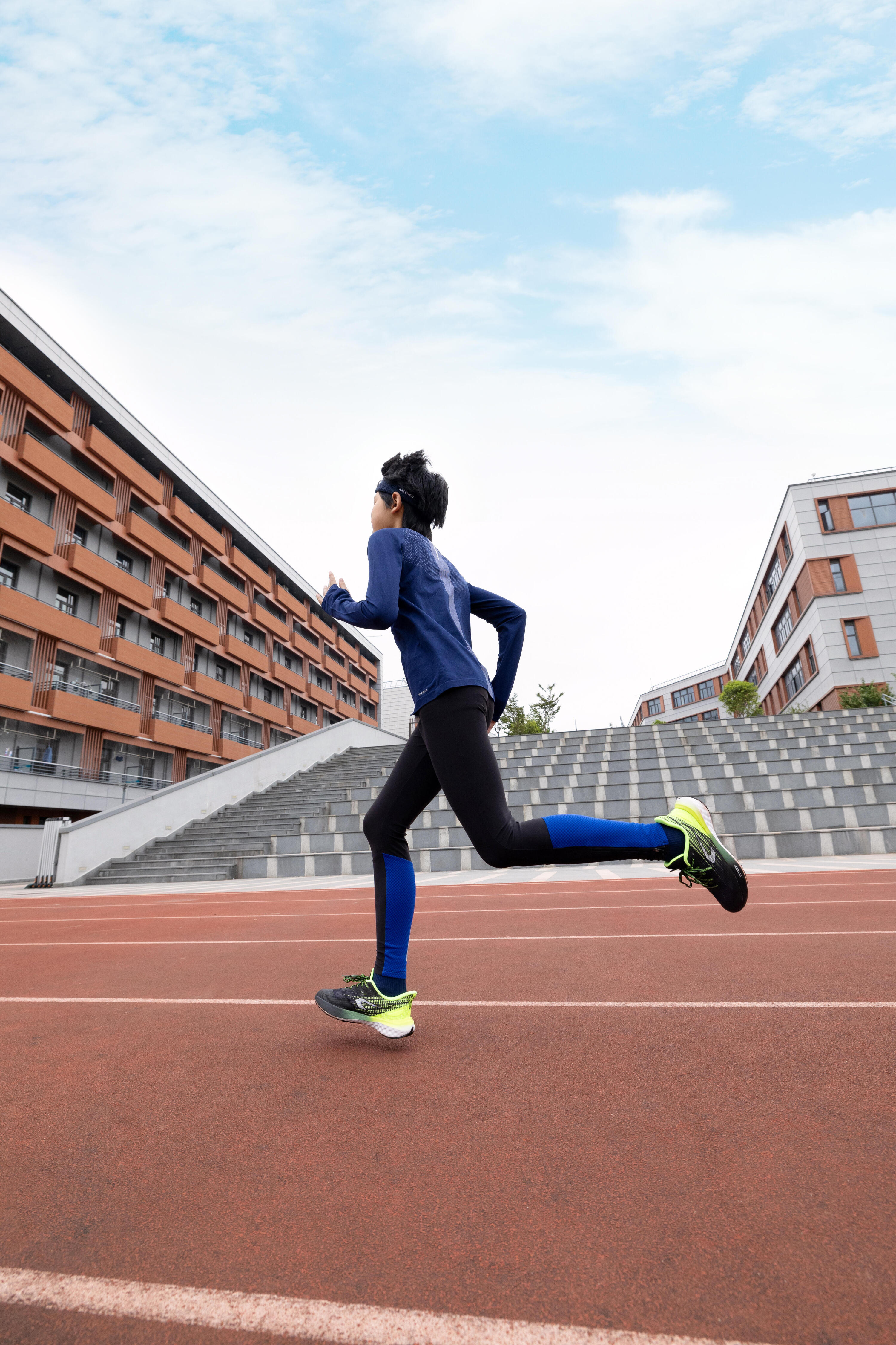 Laufshirt langarm Kinder atmungsaktiv - Skincare dunkelblau/grau  11/11