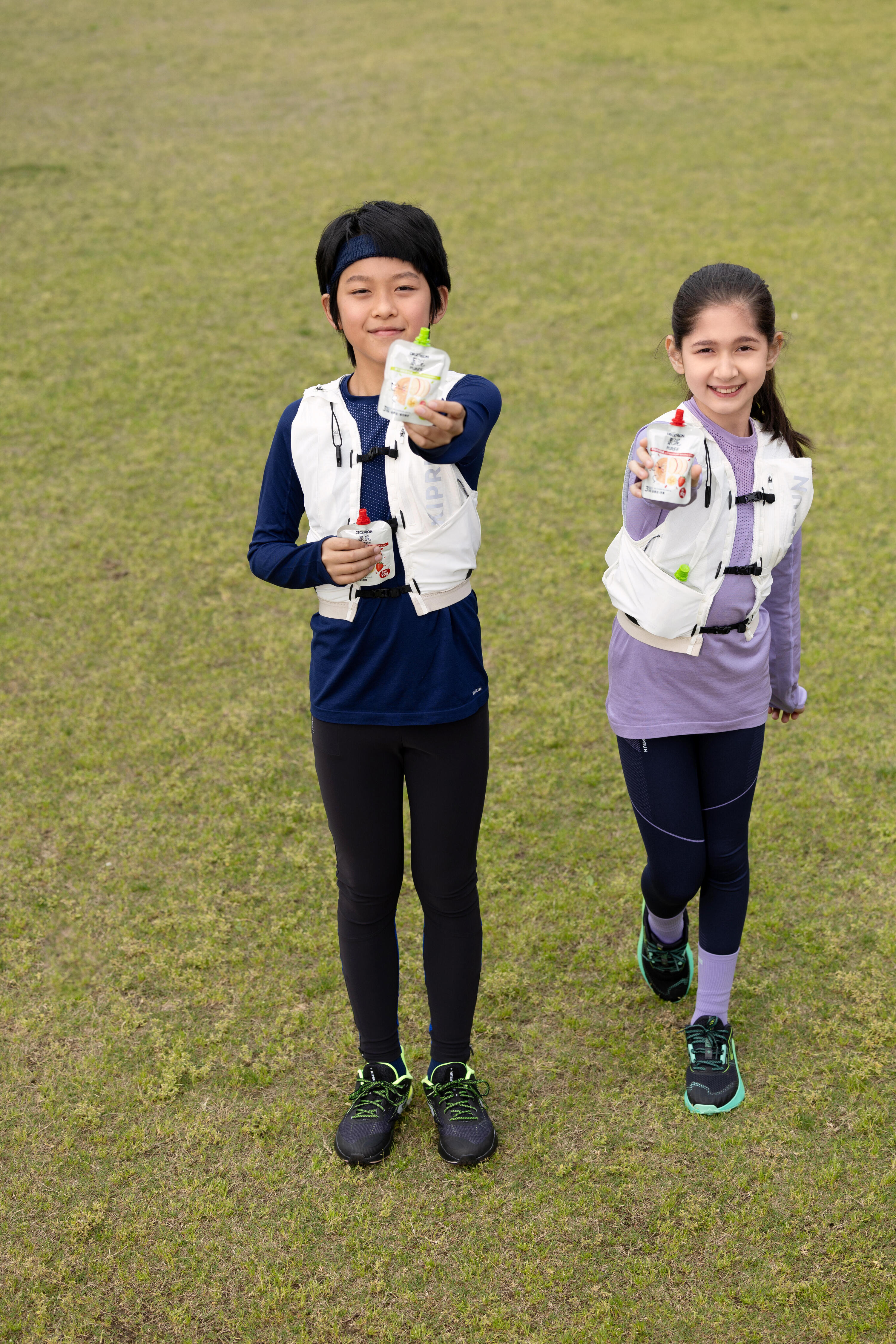 Laufshirt langarm Kinder atmungsaktiv - Skincare dunkelblau/grau  10/11