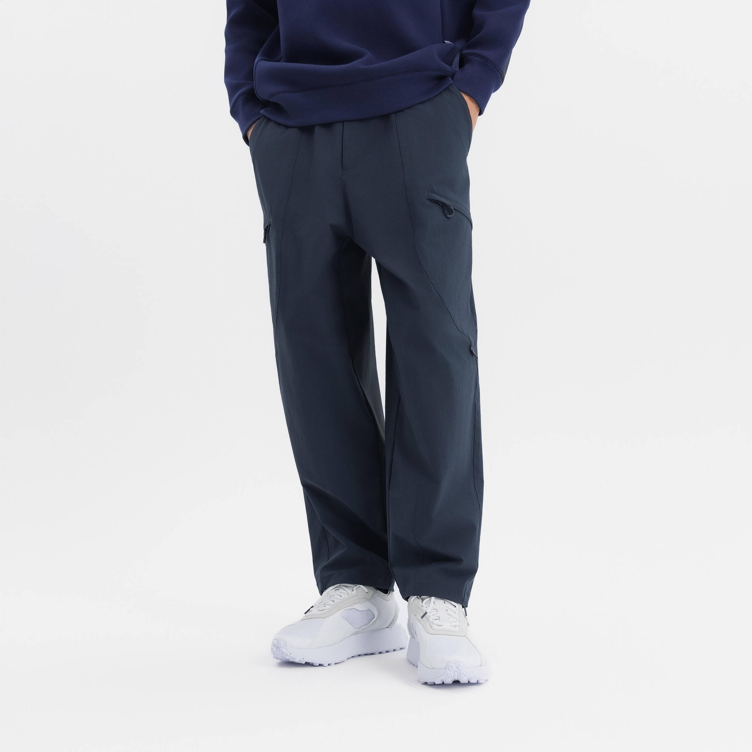 Sportswear men zipper tapered pants-graphite grey