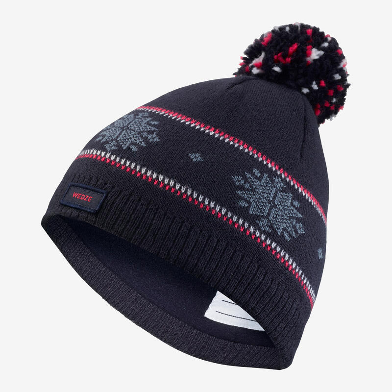 Bonnet flocon de neige enfant, Jacquard bleu