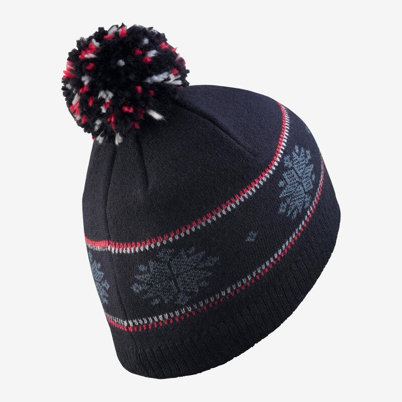 Gorro copos de nieve niños, Jacquard azul