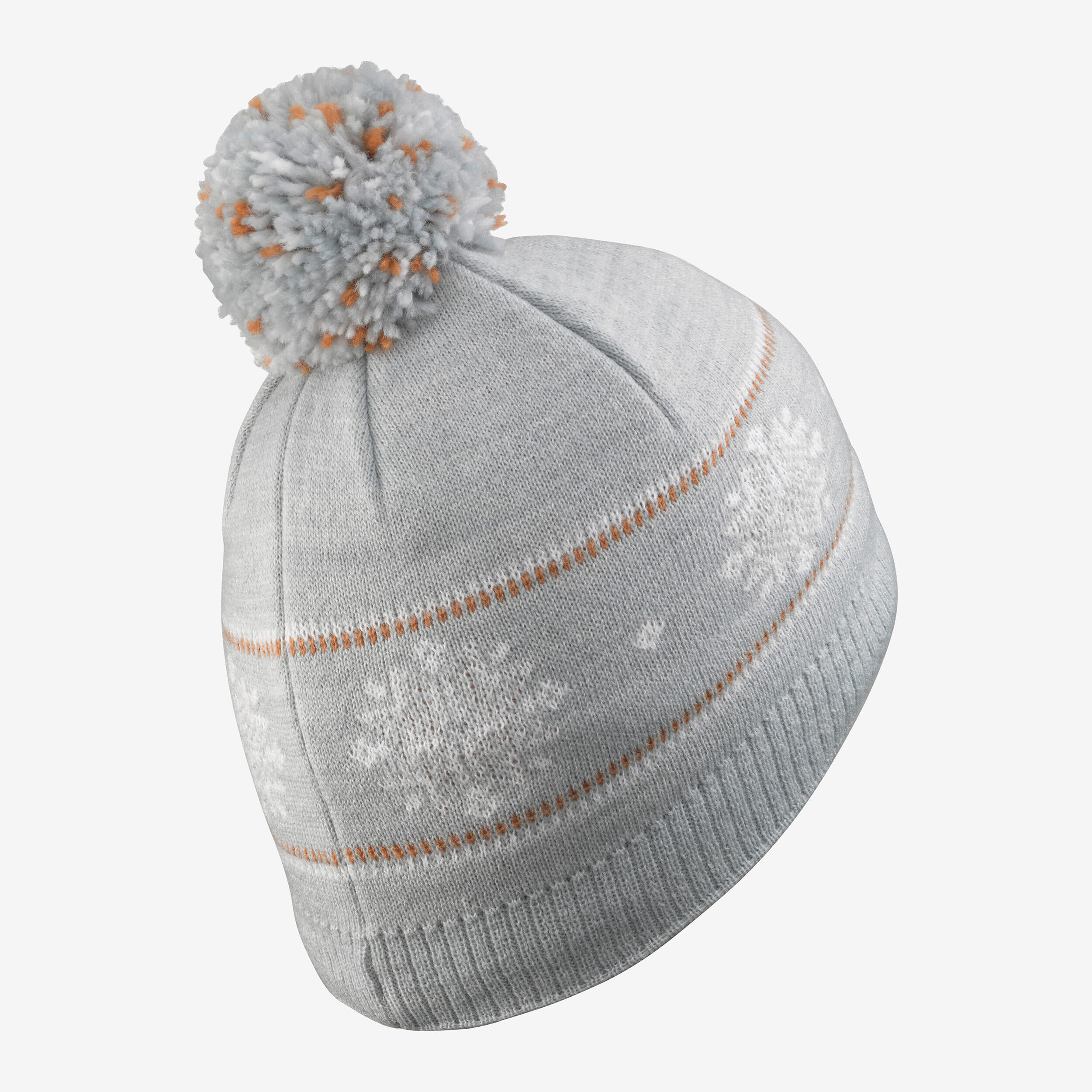 Bonnet flocon de neige enfant, Jacquard gris 6/7
