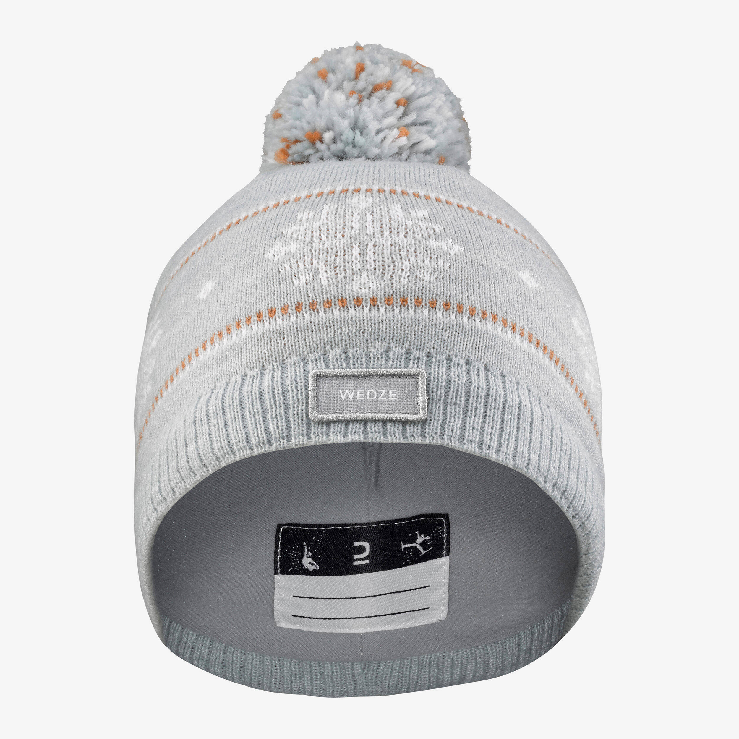 Kids' Jacquard Ski Hat-Grey -  2