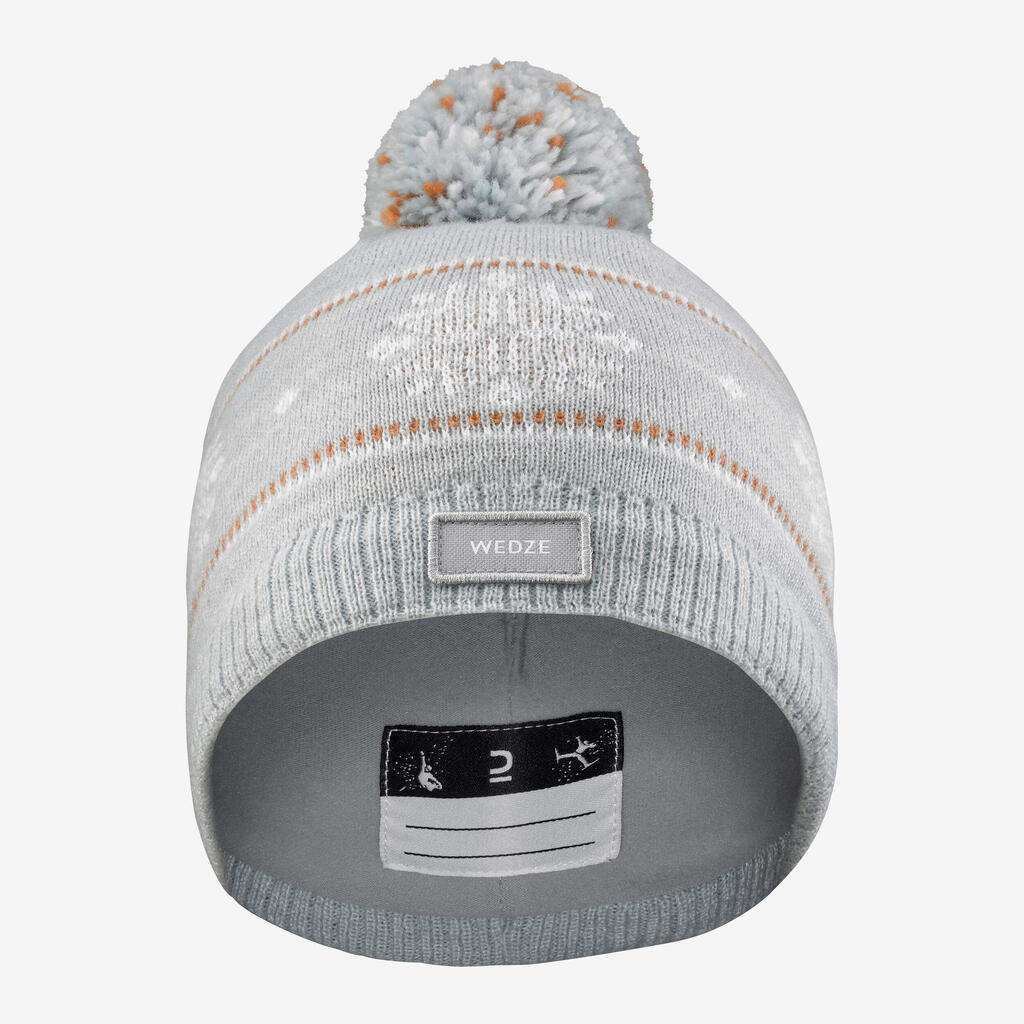 Kids' Jacquard Ski Hat-Grey