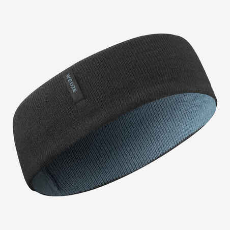 KIDS’ SKI HEADBAND - REVERSIBLE GREY AND BLACK