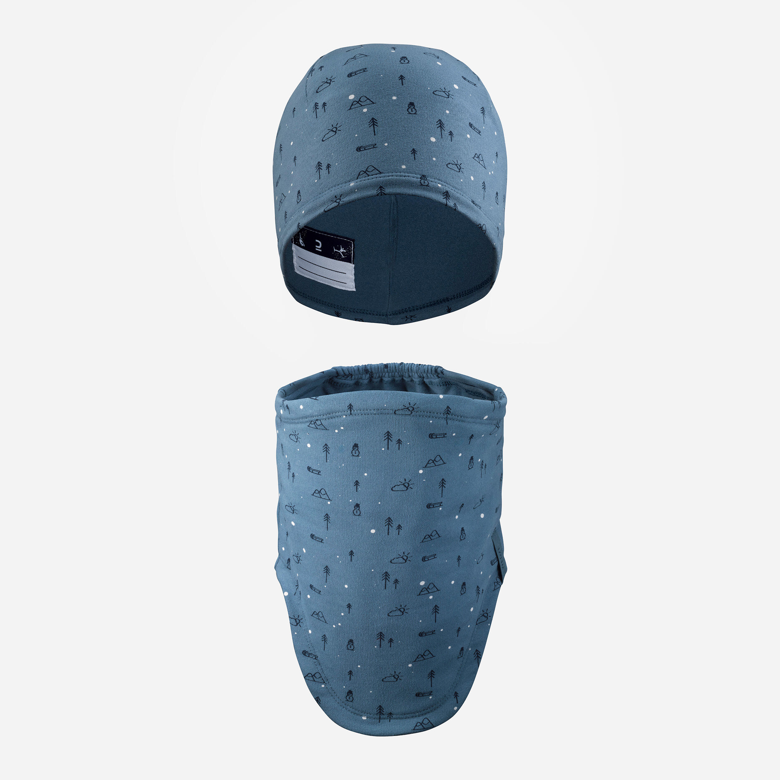 WEDZE Detská čiapka a nákrčník modré XS 50-53 cm