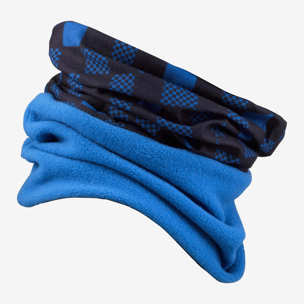 Kids’ bi-material  neck warmer, HUG 500 - Blue