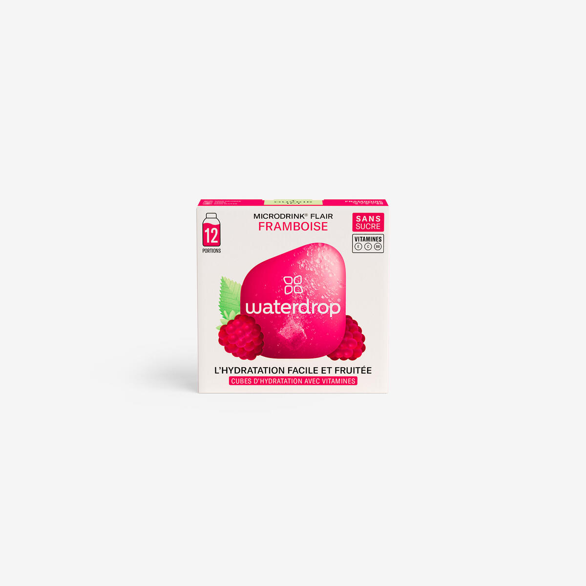 Cubes à diluer extraits naturels framboise, Microdrink 12x500ml