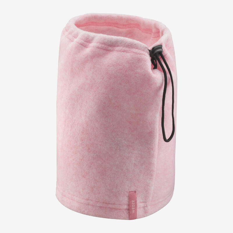 Fleece nekwarmer voor skiën volwassenen koordstopper roze