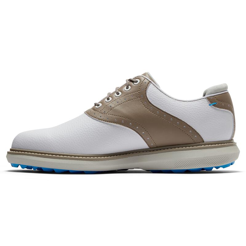 Scarpe golf uomo Footjoy TRADITIONS senza tacchetti bianco-verde militare