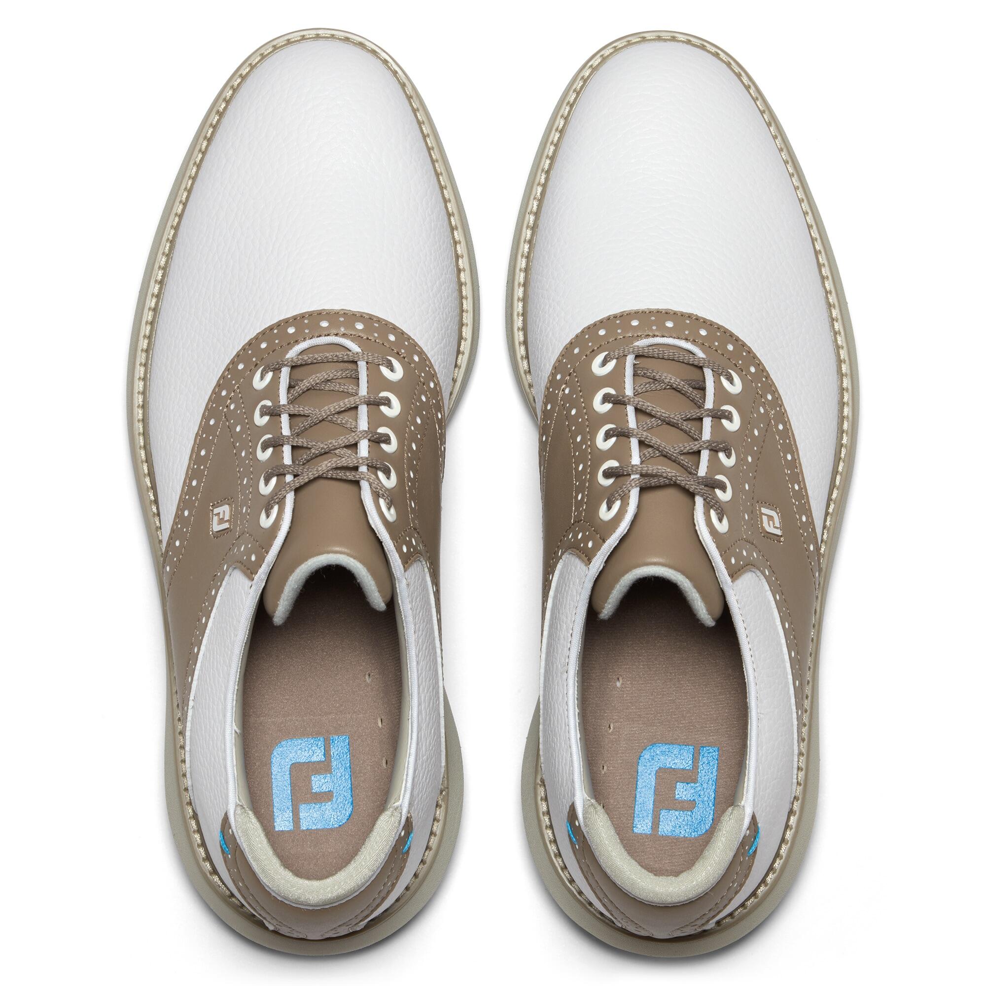 Chaussures golf Footjoy sans crampons traditions H blanc Kaki - Largeur standard 6/6