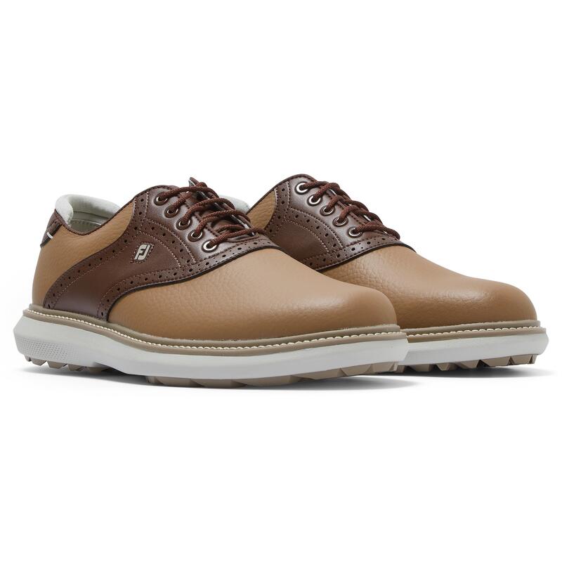 Zapatos de golf footjoy traditions sin tacos hombre - Marrón y marrón claro