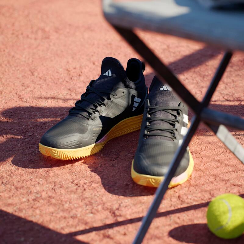 Chaussures de tennis légères terre battue homme, Adidas Ubersonic noir jaune