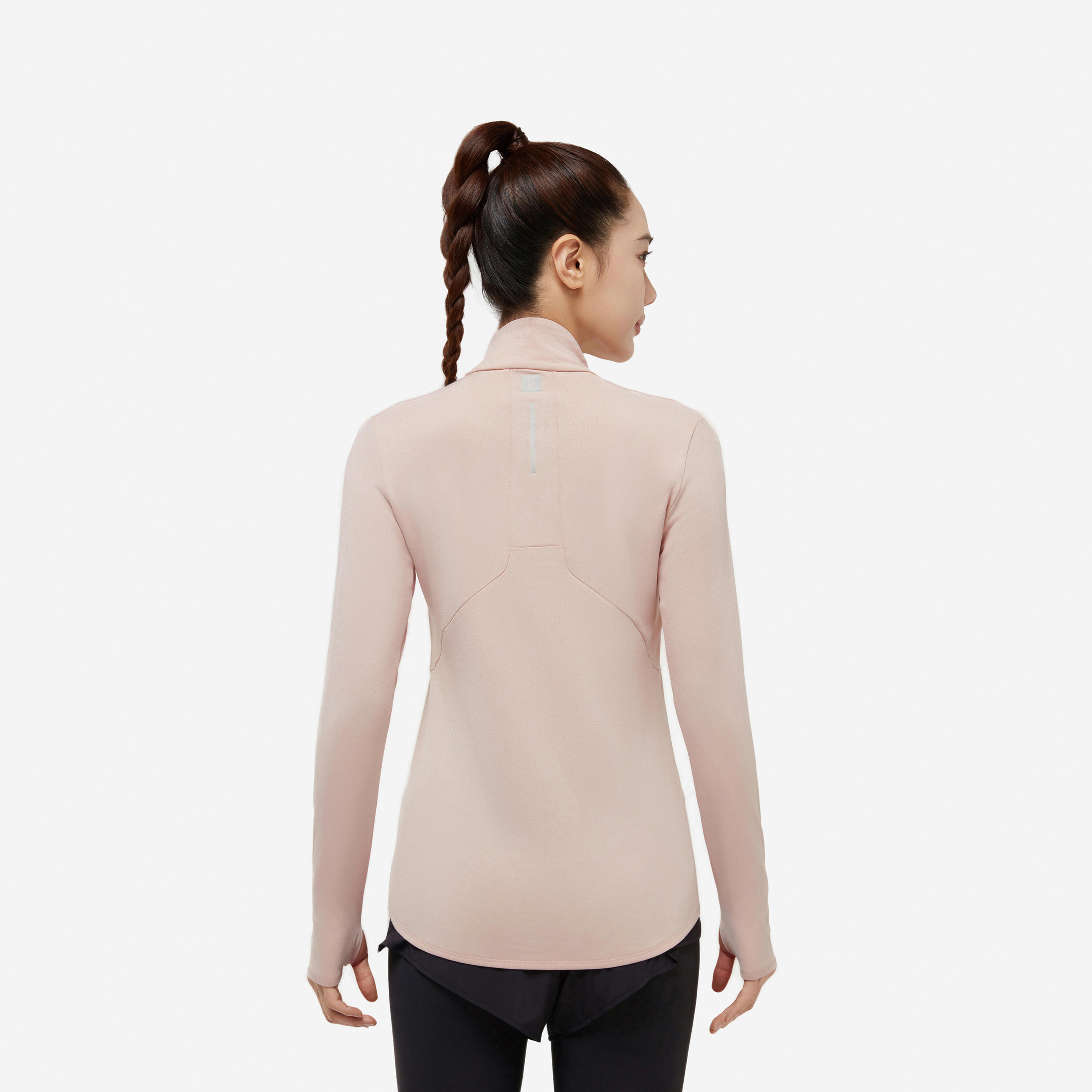 Women's Warm Long-Sleeved Running Shirt, Run 100 Warm 1/2 Zip - KALENJI